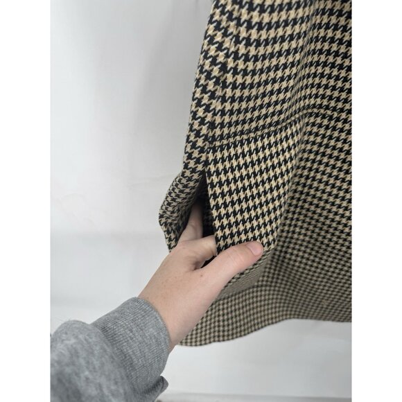 Club Monaco Herringbone Faux Wrap Dress Women 12 Brown Academia Western Preppy - Picture 10 of 10